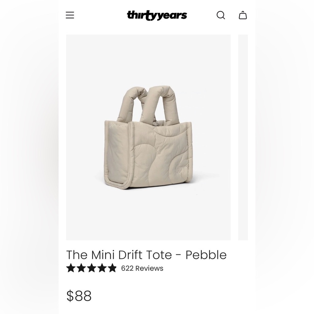 Thirtyyears Mini Drift Tote in Pebble
